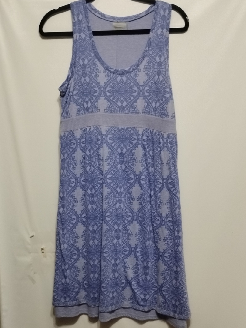 Athleta Light Blue abstract Patterned‎ Drawstring Waist Tank Top Dress